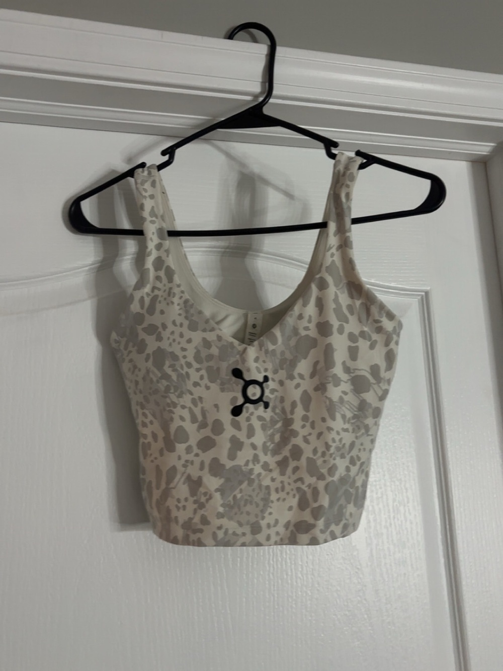 lululemon athletica Cream and Light Gray Leopard-Print Crop Tank